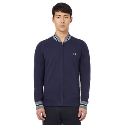 Fred Perry Navy tipped bomber cardigan